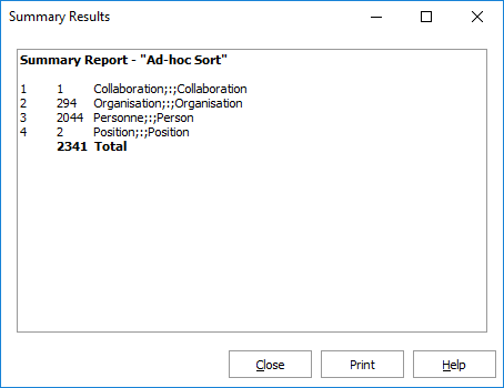 Summary Results